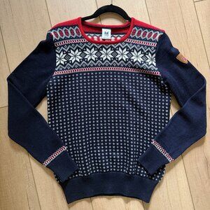 Dale of Norway Navy and Red Snowflake Winter Sweater - lightly used